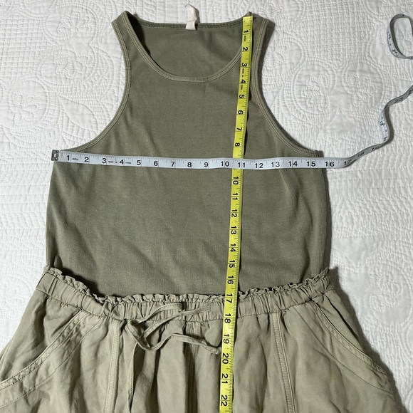 Anthropologie Daily Practice Dress Tank Twofer Midi Moss Boho Vacay,Size Large - Picture 10 of 15